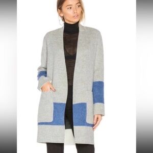 rag & bone Women’s Reversible Elgin Stripe Blanket Coat Two-Tone Wool Blend